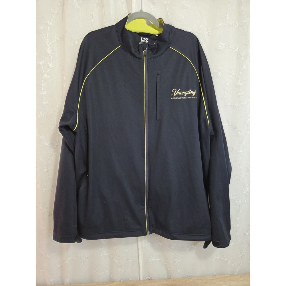Yuengling Brewery Cutter & Buck Blue Soft Shell Zip Jacket Green Accents XXL